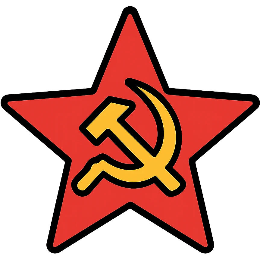 Communist red star with hammer and sickle emoji