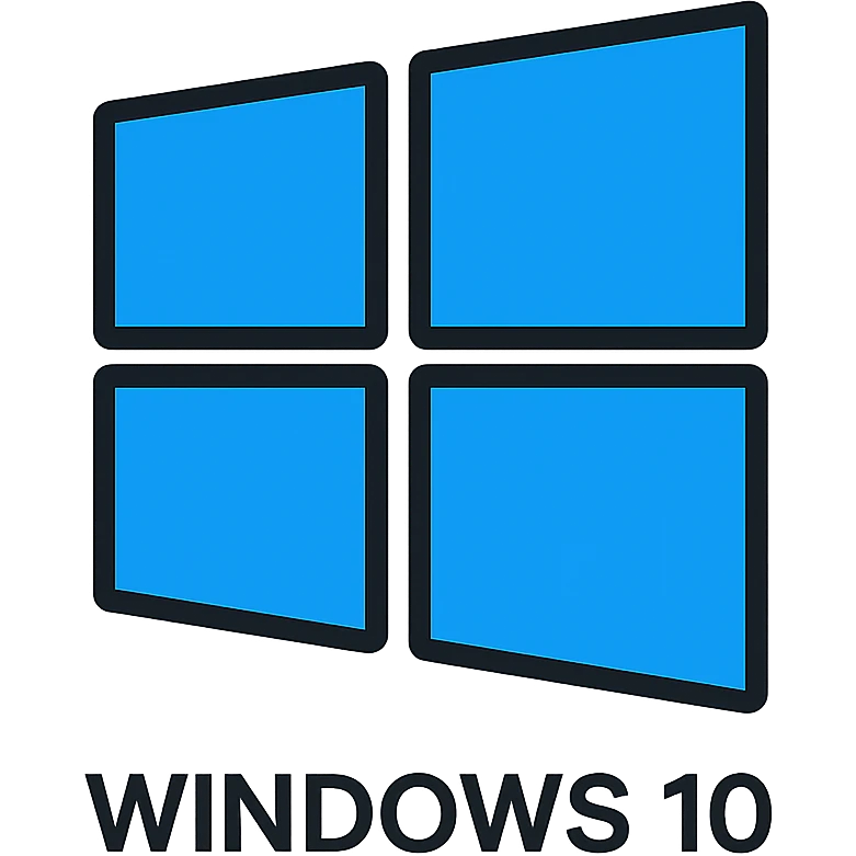 Windows 10 logo, modern icon style, clean lines, blue and white color scheme, minimalistic, suitable for app icon emoji