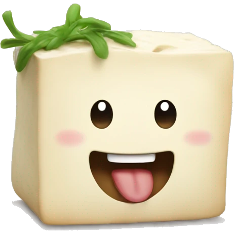 tofu who is happy to be eaten emoji