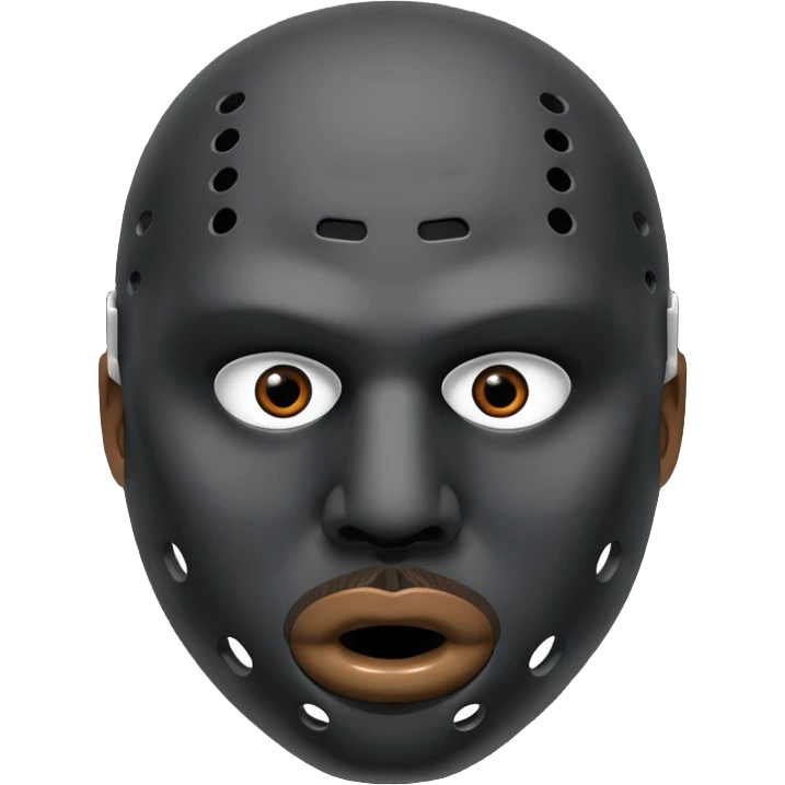 Masque de hockey de kanye west avec deux trous au dessus de la place de vision, et 6 trous en dessous de la place du nez without eyes and mouth  emoji