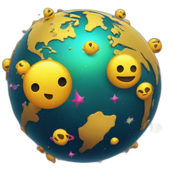 cool punk globe in space with small clusters on it emoji