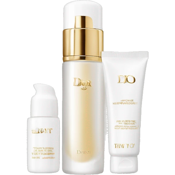 Dior white and gold skin care  emoji