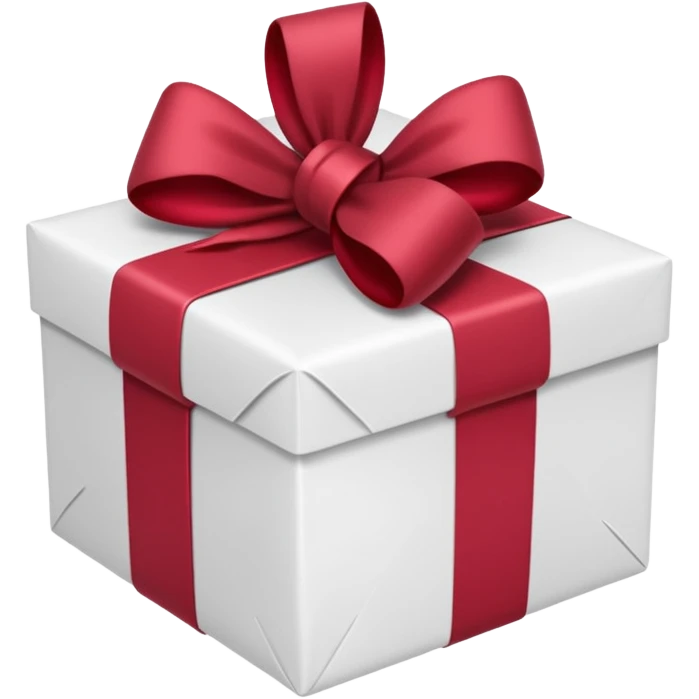 christmas gift with white color and cranberry bow emoji