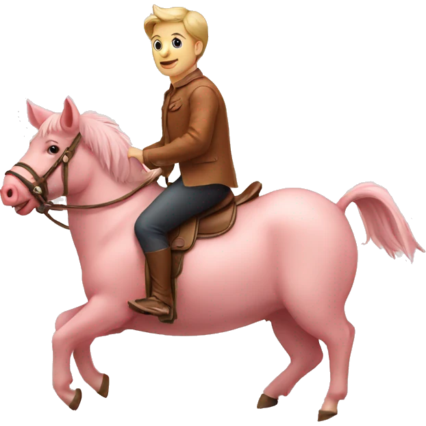 Pig riding horse emoji