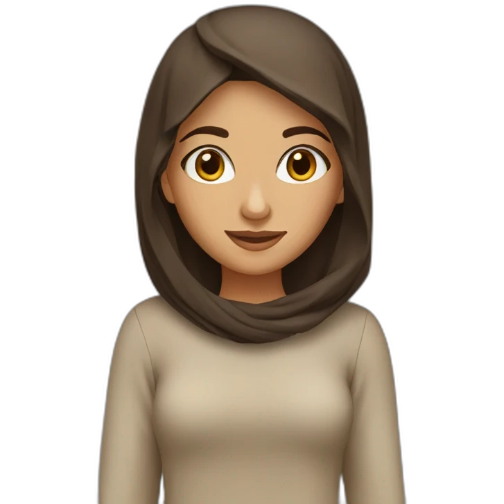 arab girl with brown hair emoji