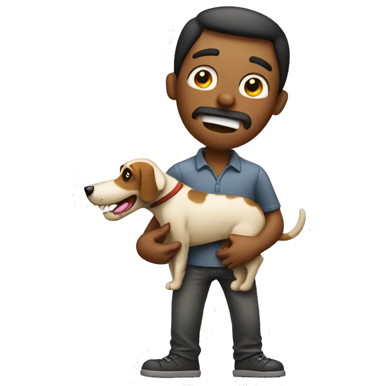 Man with dog bone in mouth  emoji