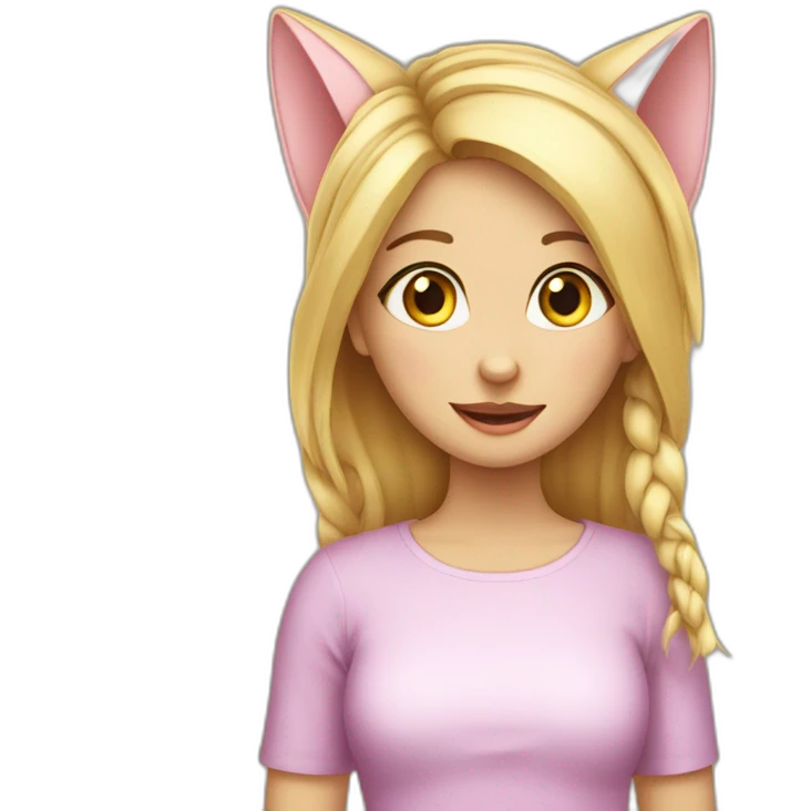 Fille oreille de chat emoji