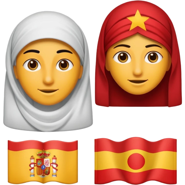
symbol translation from Arabic to Spanish, that shows one caracter from each language emoji