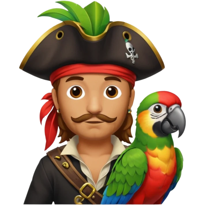 pirate and parrot emoji