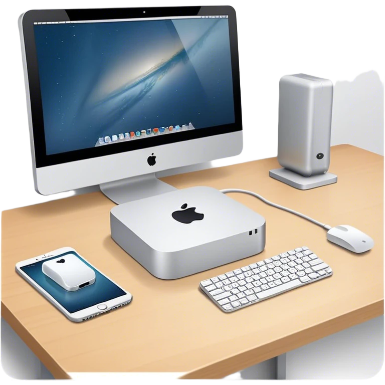 mac mini sur bureau emoji