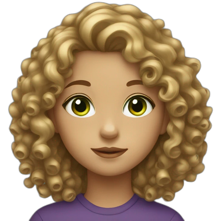 girl with curly hair and green eyes emoji