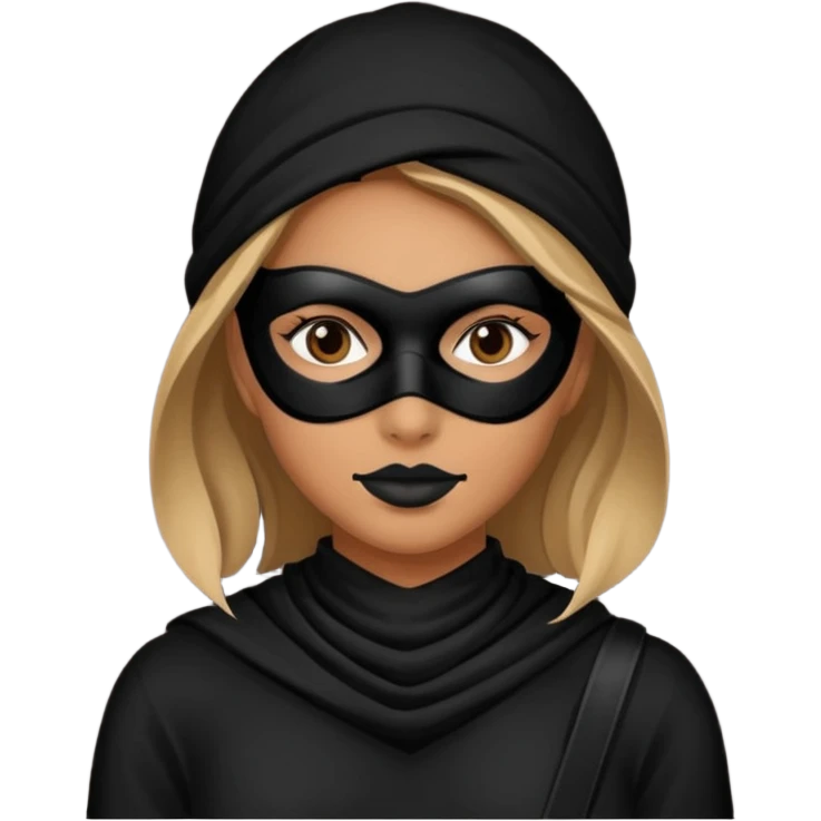 mask wearing woman robber emoji