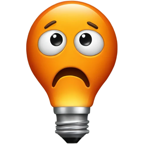 A Orange bulb scared emoji
