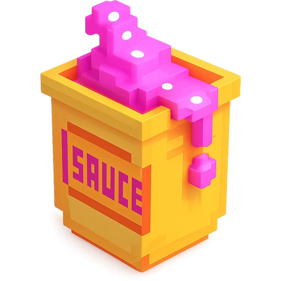 сделай соус из фастфуда розовый светящийся, no background  emoji