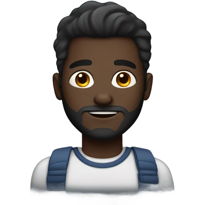 Handsome deep dark skin man with beard and high fade emoji