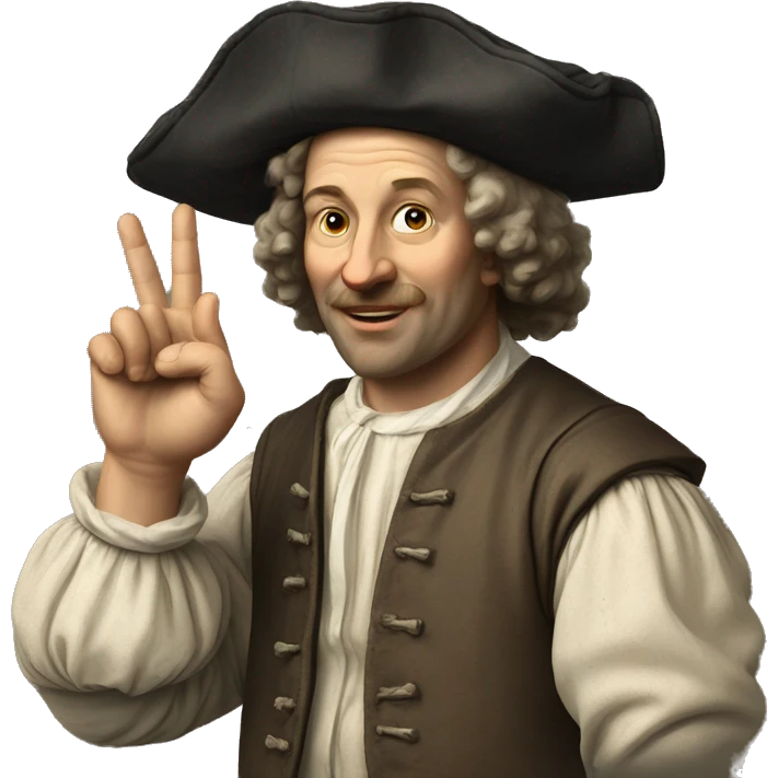 dutch man 17th century making ok sign emoji