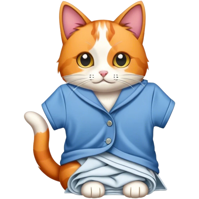 Calico folding clothes emoji