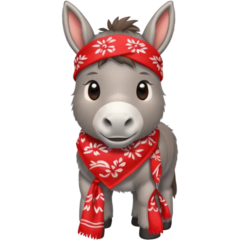 adorable donkey with a red bandana emoji
