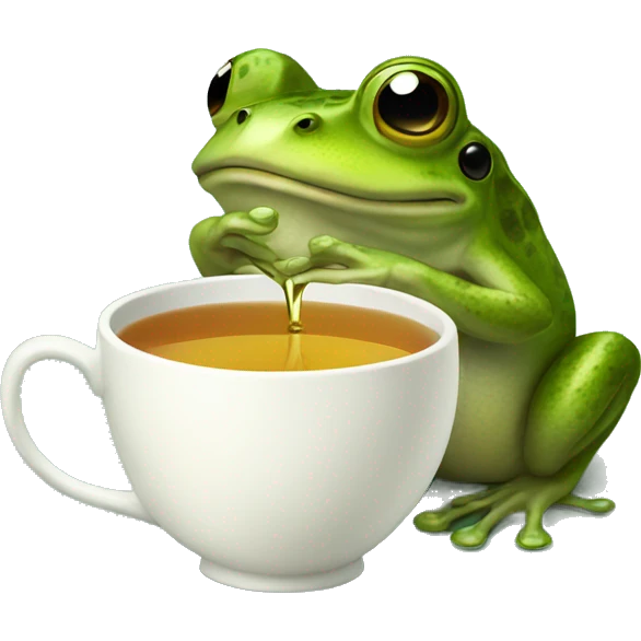Frog drinking tea emoji