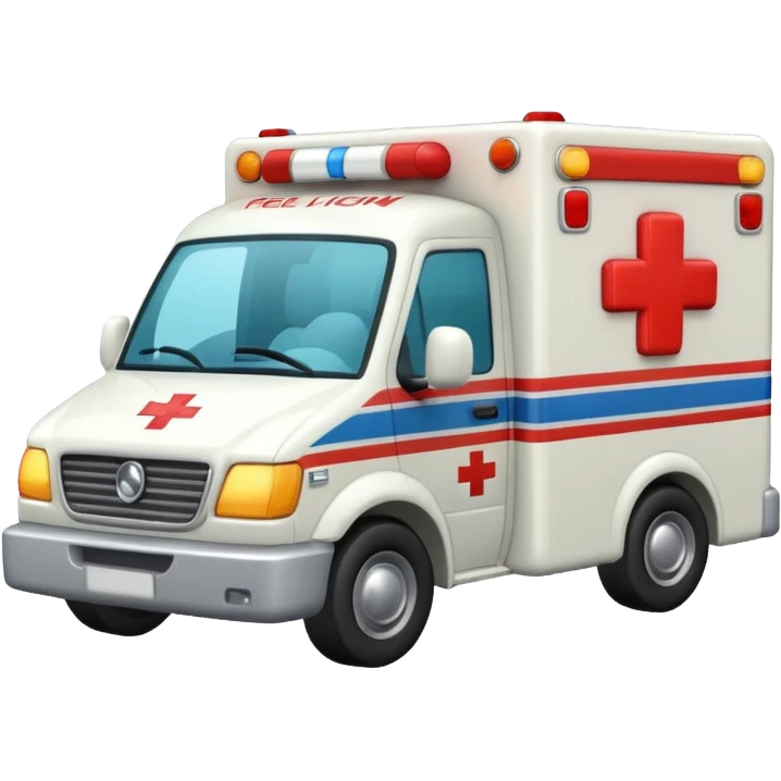 create an ambulance with peluche emoji