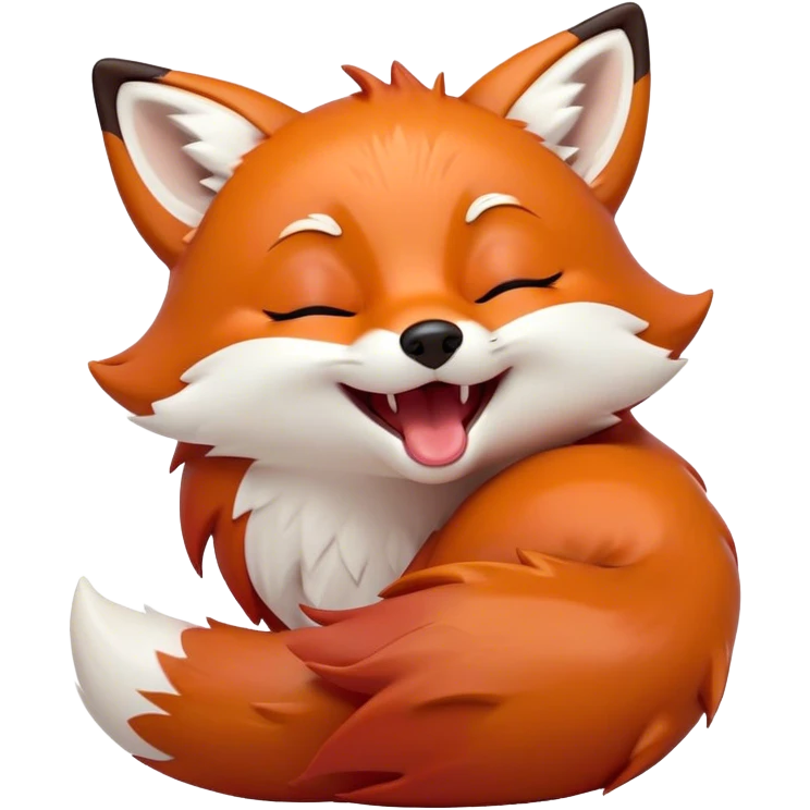 Cinematic Cute Yawning Fox Portrait Emoji, Head tilted slightly with a dramatic, wide-open yawn, showcasing a soft, velvety red Fur with subtle white accents, floppy ears slightly drooping, round amber eyes barely open in drowsy contentment, Simplified yet irresistibly adorable features, highly detailed, glowing with a soft, cozy glow, high shine, relaxed yet expressive, stylized with a touch of natural whimsy, bright and endearing, soft glowing outline, capturing the essence of a sleepy yet affectionate fox, so drowsy it feels like it could stretch right out of the screen and curl up for a nap! emoji
