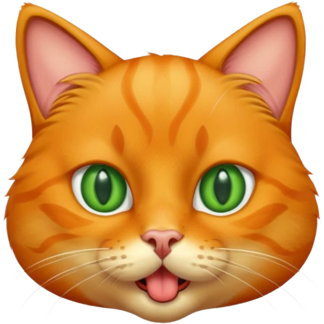 um gato laranja curioso mostrando a lingua emoji