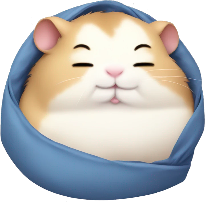 chubby hamster sleeping with cartoon Z’s emoji