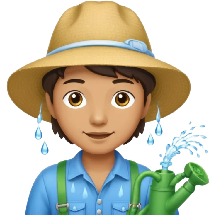 gardener watering with a hose emoji