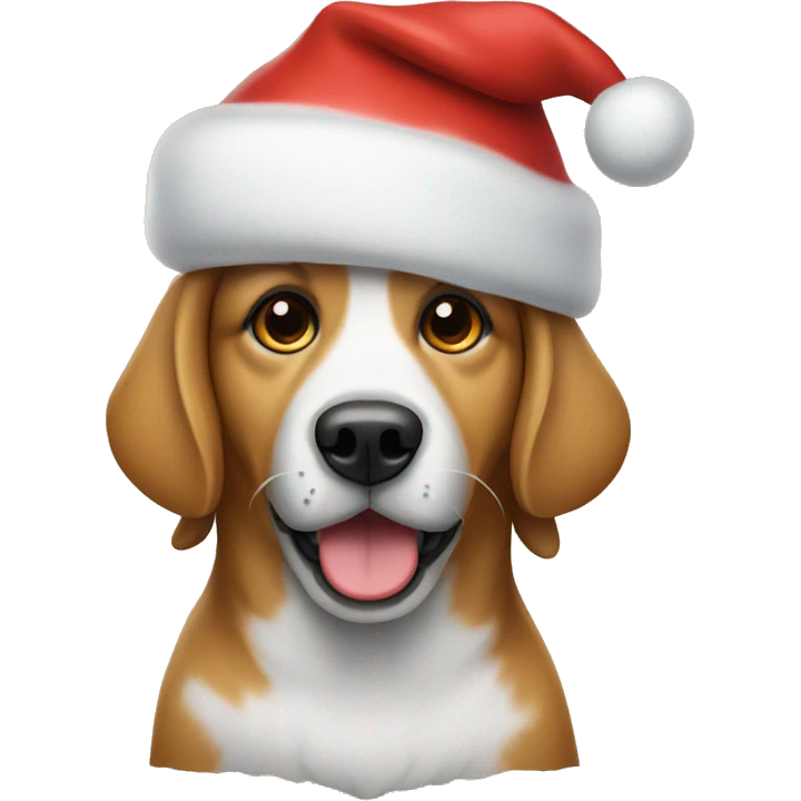 Dog in a Santa hat emoji