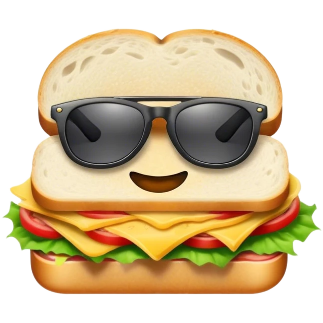 sandwich wearing sunglasses emoji