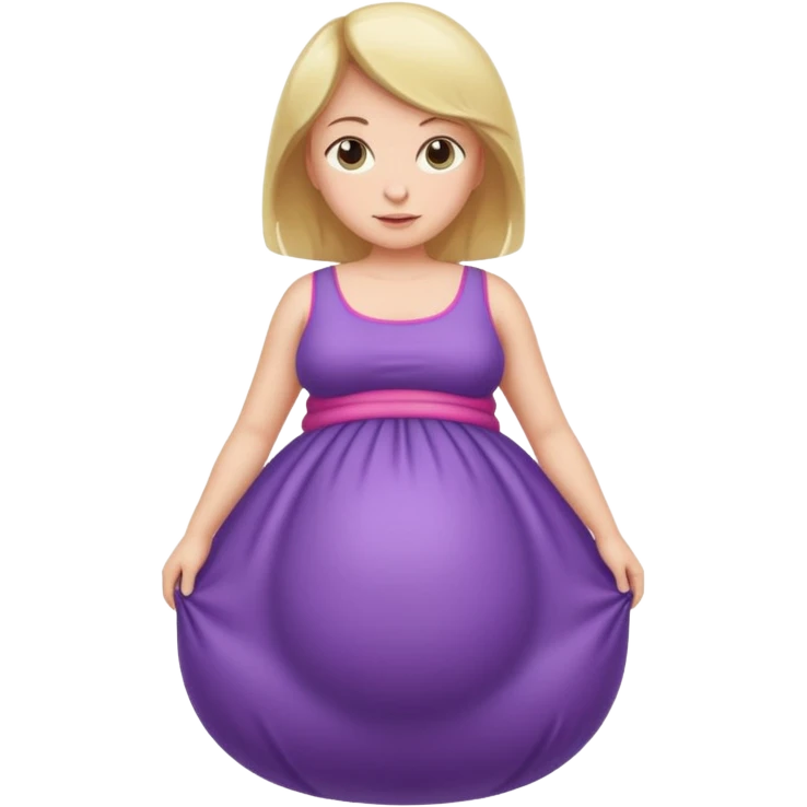 Girl with inflating belly emoji