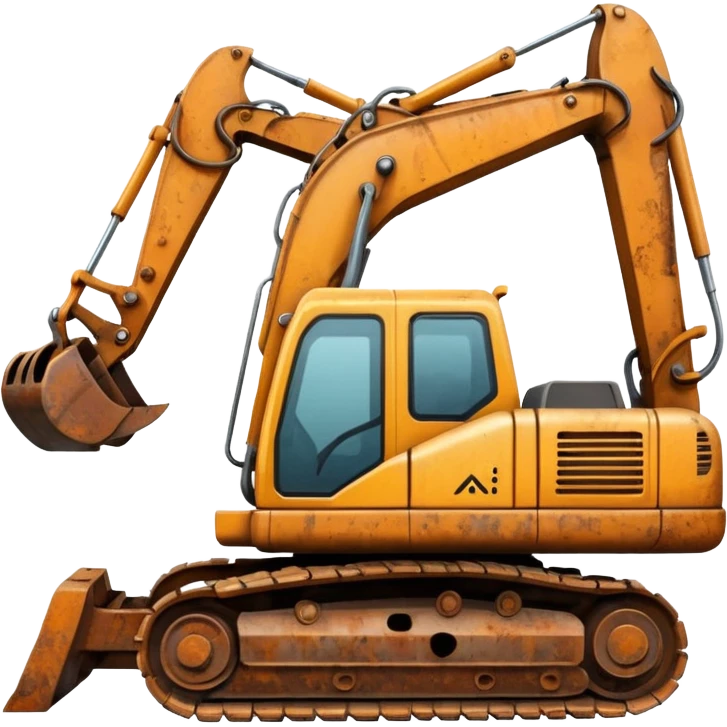 Pain on an excavator emoji