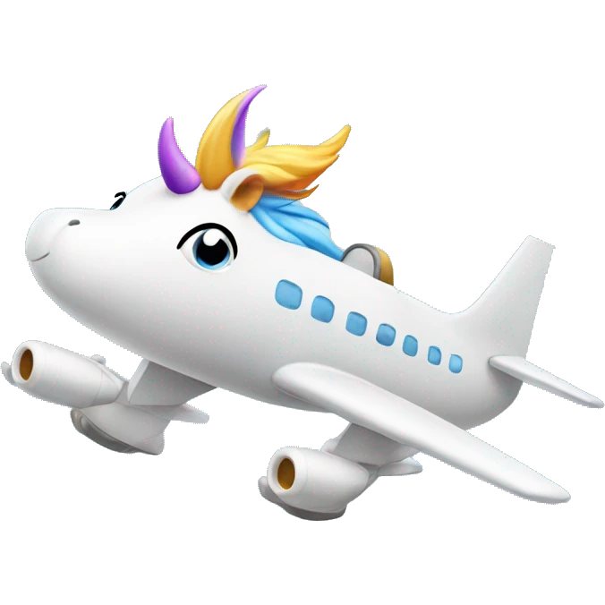 unicorn flying a plane emoji