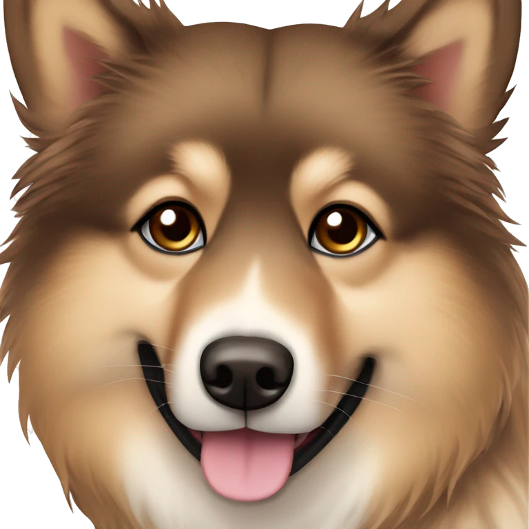 Finnish Lapphund brown. His nose and face is sprinkled with dark brown dots emoji