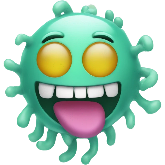 a smiling microbe in your hands emoji