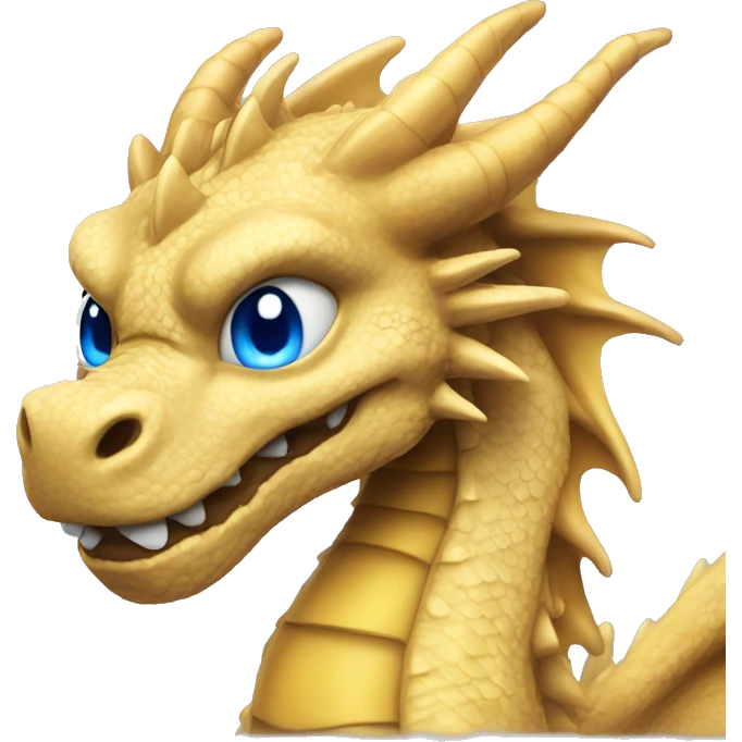 Sandy Golden dragon with blue eyes cool emoji