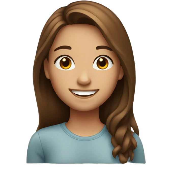 smiling girl with brown hair emoji