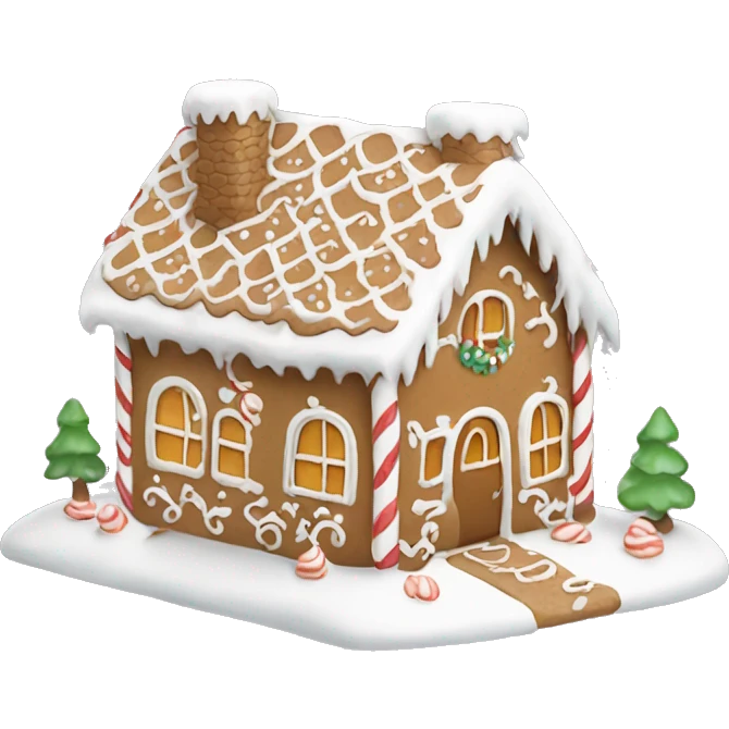 Cosy white gingerbread house  emoji