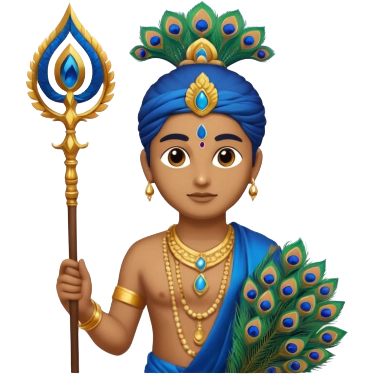 Add spear in Murugan's hand https://www.emojis.com/emoji/lord-murugan-with-peacock-2CT7AkyFuYy emoji