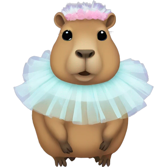 A capybara wearing a tutu and being sassy emoji