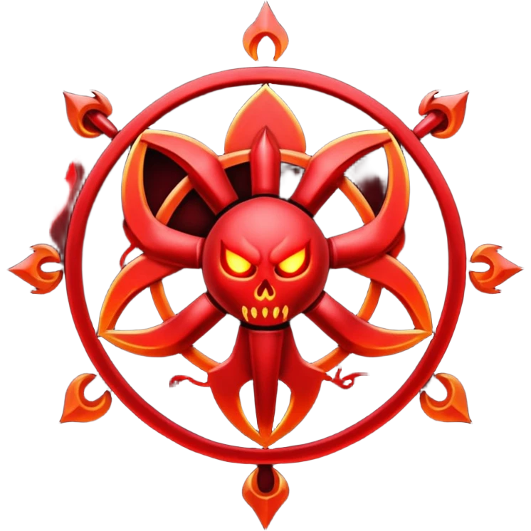 Chaotic infernal sigil pulsating with red energy, ritual magic aesthetic emoji