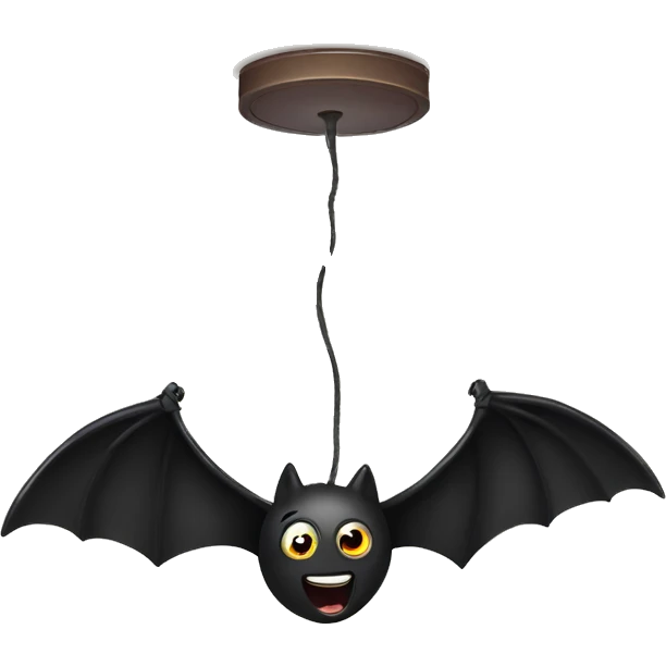 Upside down bat hanging from ceiling  emoji