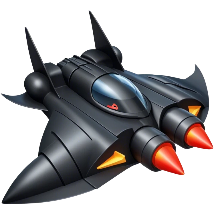 batmobile in rocket ship boom rocket at take-off emoji