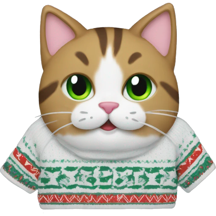 Cat Christmas sweater emoji