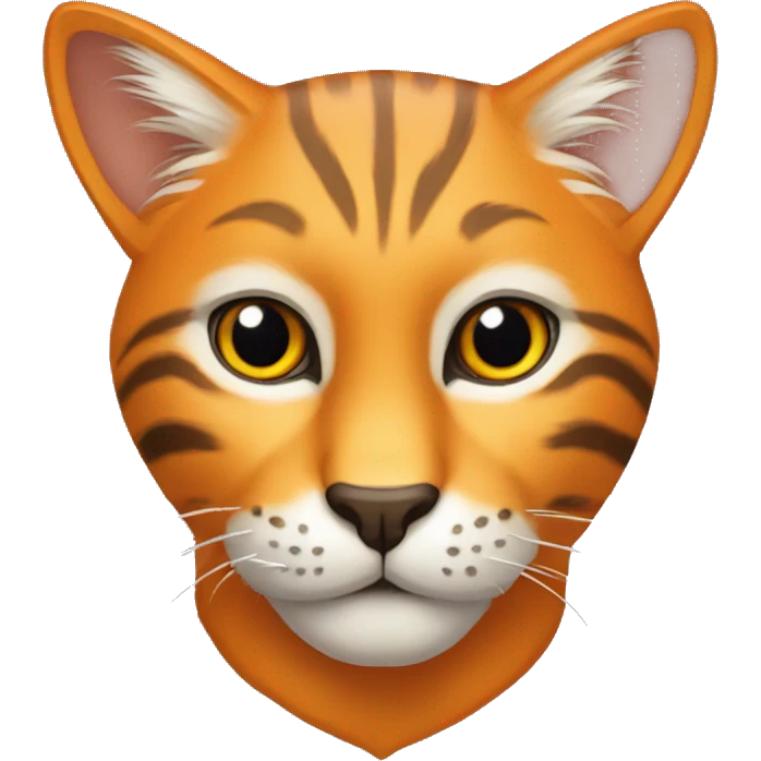 Felino color naranja tierno emoji