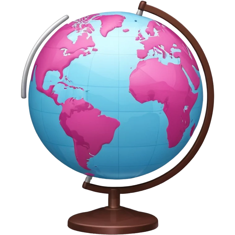 mix light pink dark pink and white girly globe with www under it.
It looks like an internet bar icon. emoji