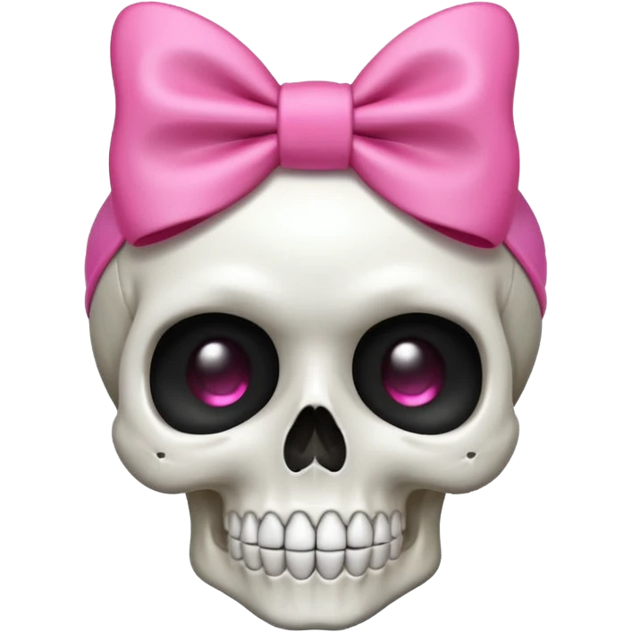Cute skull with bow on head emoji