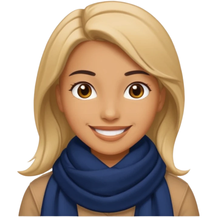 Woman with navy scarf. emoji