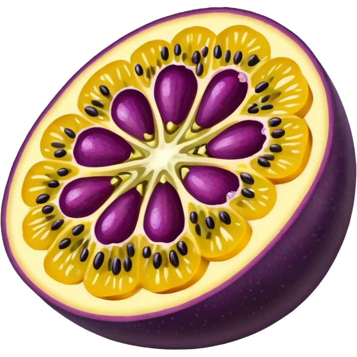passion fruit sliced juicy emoji