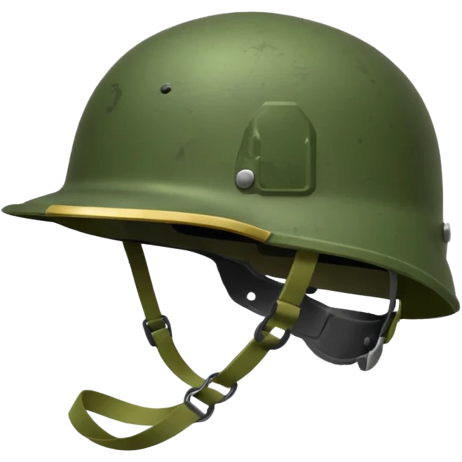 us army helmet, minimalist, green color, strap emoji